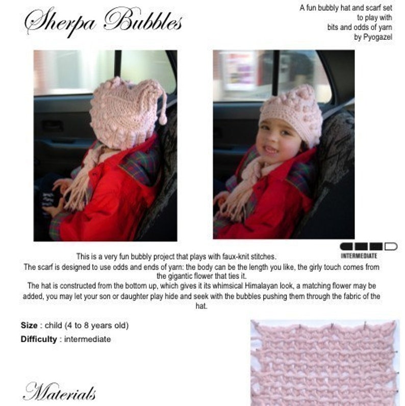 Sherpa Bubbles hat and scarf set crochet pattern image 5