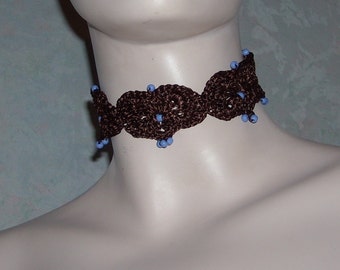 Arlequin - beaded chocker crochet pattern