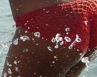 Mermaid Scales - bikini bottoms - tied classic brief  and Brazilian thong  crochet patterns