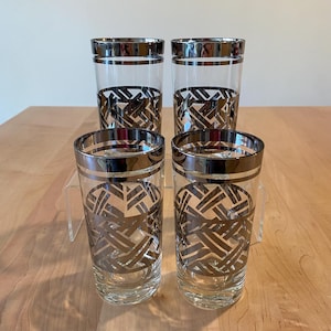 Mid-Century Basketweave Barware - Set of 4