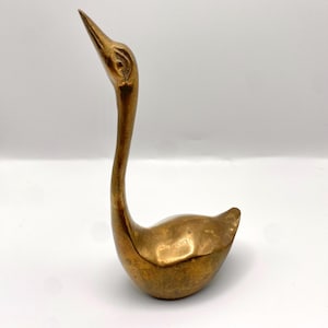 Vintage Brass Swan Figurine