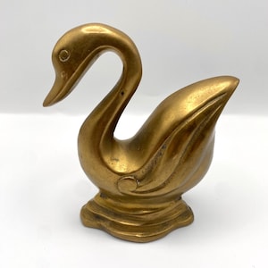 Vintage Brass Swan Figurine