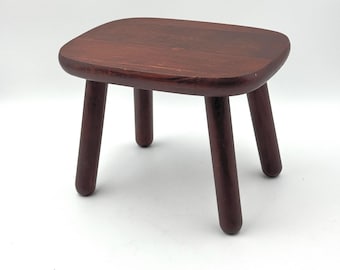 Vintage Wood Footstool or Milking Stool