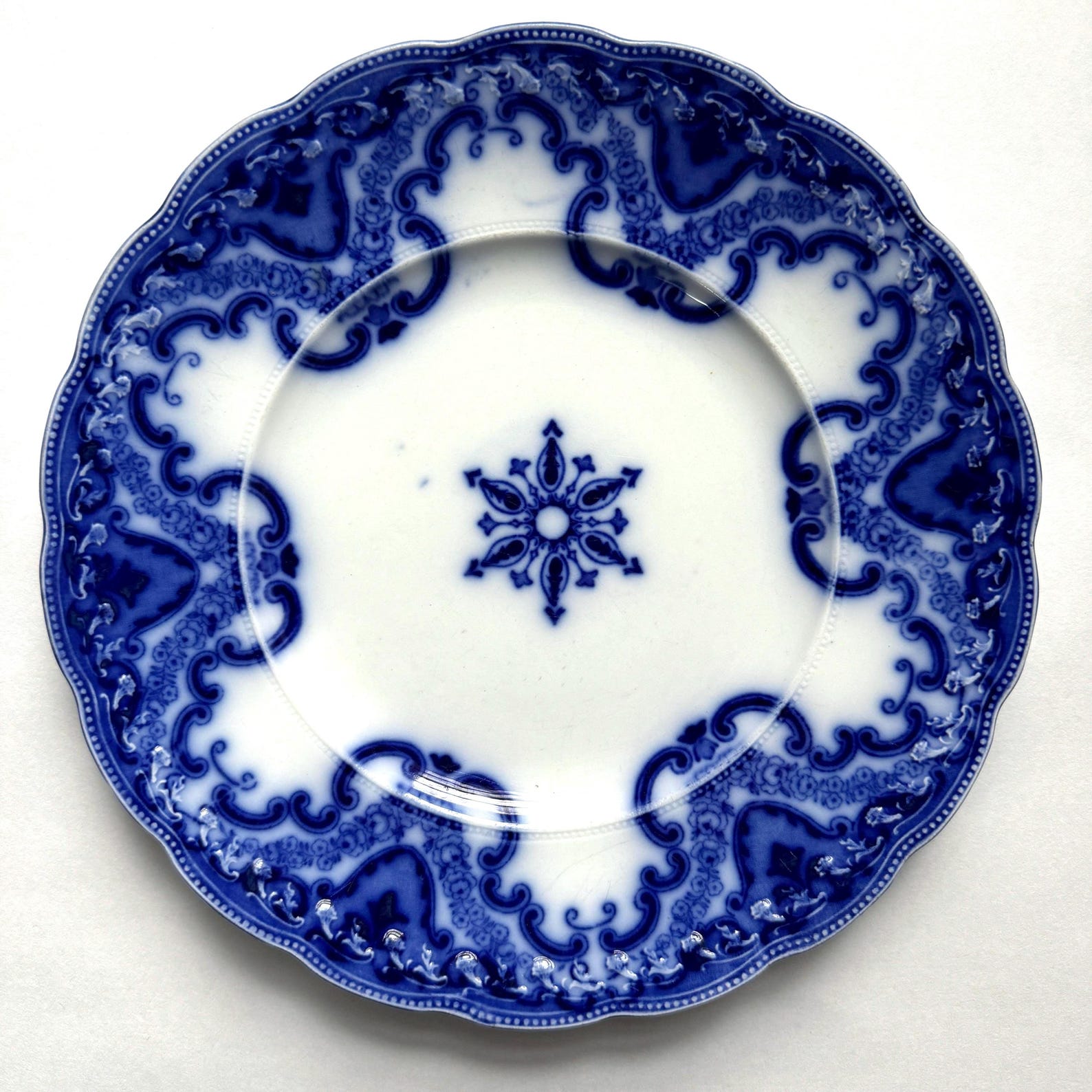 Flow Blue English Transferware Mismatched Antique Plates - Stunning Set ...
