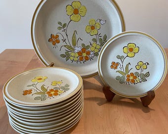 Vintage 1970s, Baroque Spring Garden, Handpainted Hearthside