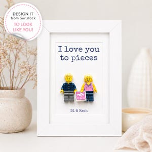 Personalised Couples Minifigure Frame, Personalised Frame, Gifts for couples, Personalised Valentines gift, Gifts for Valentines,