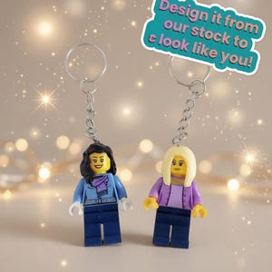 Personalized LEGO® Minifigure Keyring: Custom Valentines Day Gift, Valentines gifts image 1