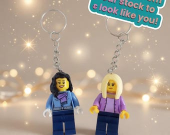 Personalized LEGO® Minifigure Keyring: Custom Valentines Day Gift, Valentines gifts