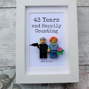 Personalised Minifigure Frame for couples, Personalised Frame, gifts for Valentines, Gifts for couples, Personalised minifigures