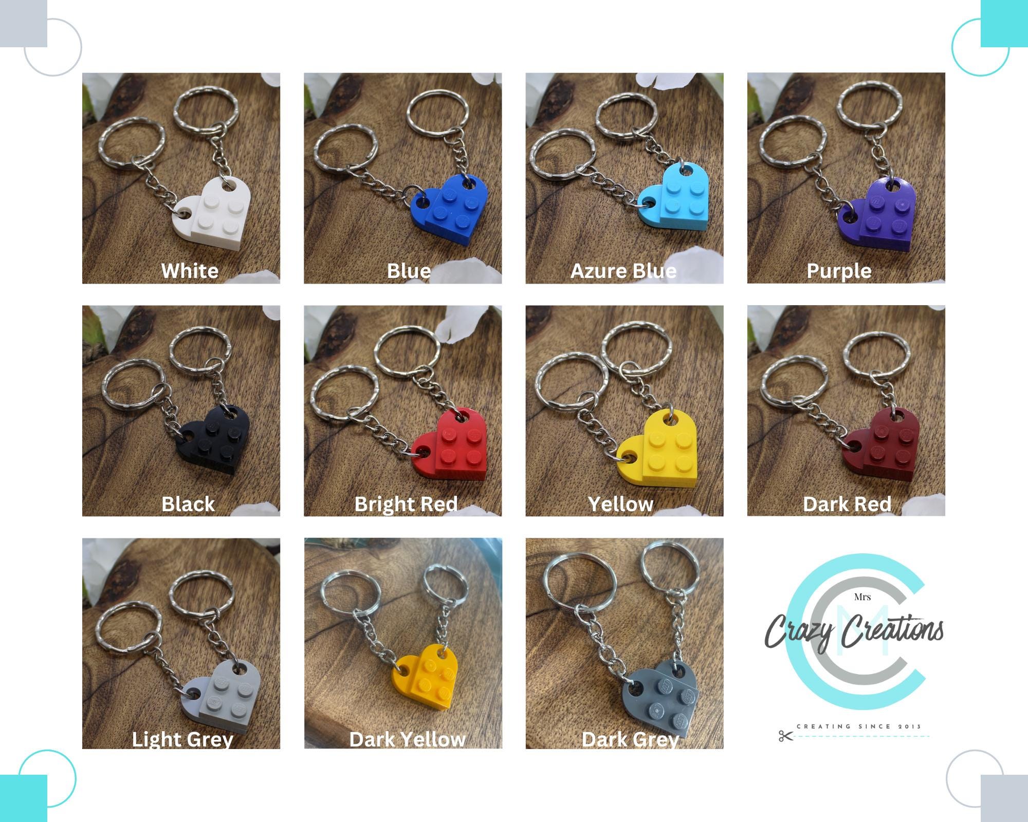 LEGO® Love Heart Keychain, Heart LEGO® Keychain, LEGO® Keychain