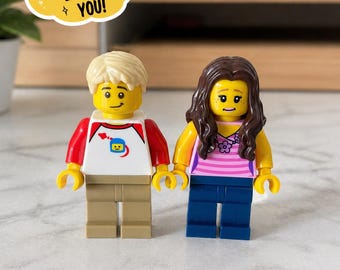 Personalisierte LEGO® Minifigur Geschenk | Benutzerdefinierte Mini-Abbildung | Einzigartiges maßgeschneidertes Geschenk für ihn sie | Geburtstag Weihnachten Hochzeit Geschenk Idee