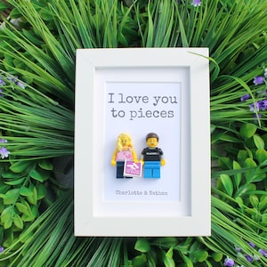 Personalised Valentines Minifigure Frame, Personalised Frame, gifts for Valentines Day, Gifts for couples, Personalised minifigures