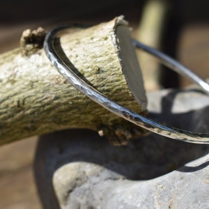 hammered silver bangle stacking bangle