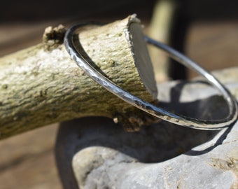 Stackable bangle "Hammered" silver 925, Hammered bangle sterling silver, Rustic bangle for women, Textured stacking bracelet, Gift for her