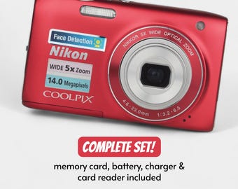 Nikon Coolpix S3100 - red retro digicam, fully tested