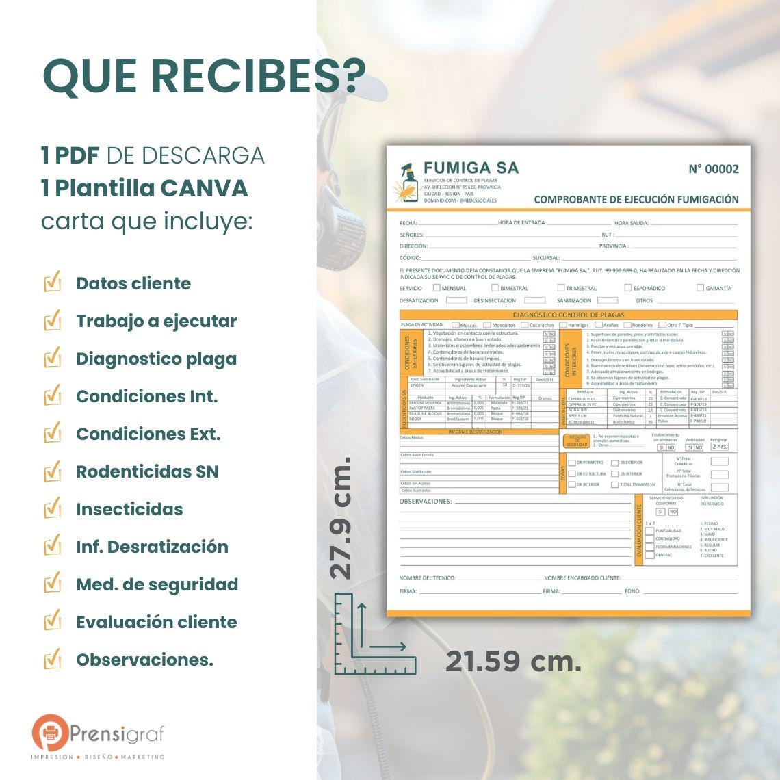Pest Control Service Invoice Canva Template, Fumigation Report Form ...
