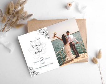 Editable Wedding Invitation Design Front and Back