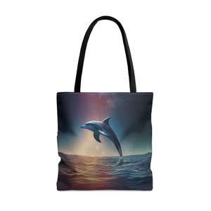 Kosmische Tier 'Dolphin' Einkaufstasche - groß, mittel klein - Kunsttasche - Orakel Deck Karte - doppelseitige Geldbörse - Trage alle Tasche - magisches Orakel