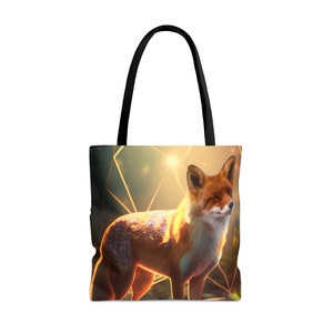 Sac fourre-tout « renard » animal cosmique - grand moyen petit - sac artistique - carte de pont Oracle - sac à main double face - sac de transport - Oracle magique