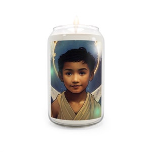 Lauvuel Candle - Duftkerze - Religiöse Gebetskerze - Schutzengel Kunstwerk - Göttlich inspirierte Engel Magie Orakel Kunst