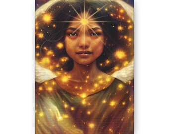 Uriel - Gallery Wrapped Canvas Print - Guardian Angel Print - Spiritual Art - Angel Magic Divine Oracle Art for your home