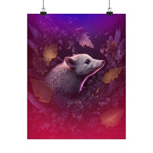 Impresión de póster de 'Opossum' de animales cósmicos - Impresión de arte de la serie Oracle Card - Múltiples tamaños - Carteles verticales mate premium - Adivinación mágica