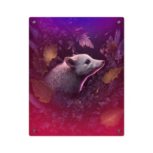 Kosmisch dier 'Opossum' acrylmuurkunstpaneel - klaar om op te hangen acrylafdruk - tarotkaartkunst - goddelijk orakel tarotwaarzeggerijkunstwerk