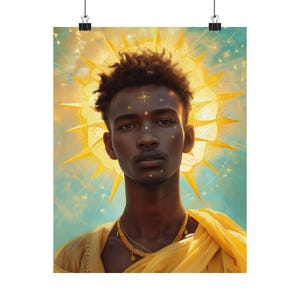 The Sun Zodiac posterafdruk - Oracle Card Series Art Print - meerdere maten - Premium matte posters - magische waarzeggerij - astrologie