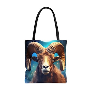 Cosmic Animal draagtas 'Ram' - groot medium klein - kunsttas - orakelkaart - dubbelzijdige portemonnee - draagtas - magisch orakel