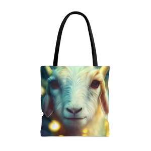 Sac fourre-tout « chèvre » animal cosmique - grand moyen petit - sac artistique - carte de pont Oracle - sac à main double face - sac de transport - Oracle magique