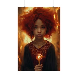 Impression d'affiche de tarot « Neuf baguettes » - Impression d'art de la série de cartes de tarot - Plusieurs tailles - Posters verticaux mats haut de gamme - Divination magique