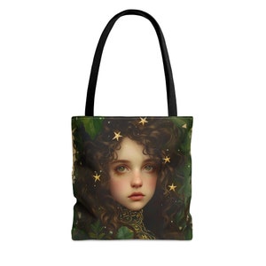 Sac fourre-tout Tarot « Cinq pentacles » - grand moyen petit - sac artistique - jeu de cartes de tarot - sac à main double face - sac de transport - oracle magique