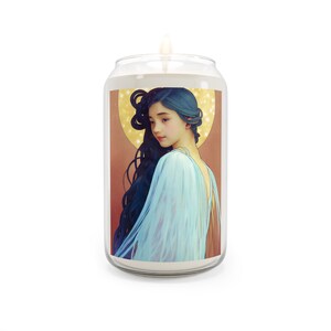Nemamiah Candle - Duftkerze, 400 ml - Religiöse Gebetskerze - Schutzengel Kunstwerk - Göttlich inspirierte Engelsmagie Orakelkunst