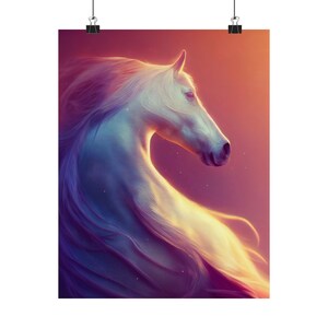 Posterprint kosmisch dier 'paard' - Oracle Card Series Art Print - Meerdere formaten - Premium matte verticale posters - magische waarzeggerij