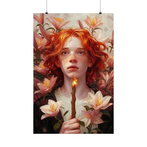 Impression d'affiche de tarot « Les sept baguettes » - Impression d'art de la série de cartes de tarot - Plusieurs tailles - Posters verticaux mats de qualité supérieure - Divination magique