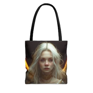 Sac fourre-tout Tarot « Five of Cups » - grand moyen petit - pochette artistique - jeu de cartes de tarot - sac à main double face - sac de transport - oracle magique