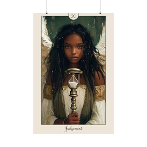 Tarot 'Juicio' con borde de tarot - Impresión de carteles - Impresión de arte de la serie Tarot Card - Múltiples tamaños - Carteles verticales mate premium