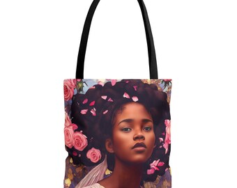 Miniel Tote Bag - Large Medium Small - Art Bag -  Guardian Angel Double Sided Purse - Carry All Bag - Spiritual Gift - Divine