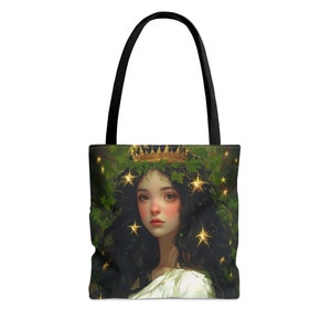 Sac fourre-tout Tarot « Queen of Pentacles » - grand moyen petit - sac artistique - jeu de cartes de tarot - sac à main double face - sac de transport - oracle magique