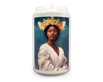 Damabiah Candle  - Scented Candle, 13.75oz - Religious Prayer Candle - Guardian Angel artwork - Divine Inspired Angel Magic Oracle Art