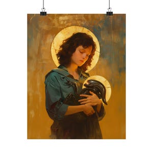 Póster impreso de La Santa Madre - Ripley y el niño extraterrestre - Impresión artística de la serie de ciencia ficción - Varios tamaños - Pósteres mate de primera calidad