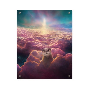 Kosmisch dier 'Otter' acryl muurkunst paneel - klaar om op te hangen acrylafdruk - tarotkaart kunst - goddelijke orakel tarot waarzeggerij artwork