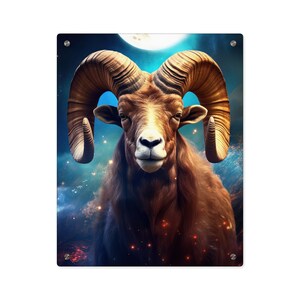 Kosmisch dier 'Ram' acryl muurkunst paneel - klaar om op te hangen acrylafdruk - tarotkaart kunst - goddelijk orakel tarot waarzeggerij artwork