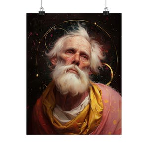 Saturn Planet Zodiac Poster Print - Oracle Card Series Art Print - Meerdere formaten - Premium matte verticale posters - magische waarzeggerij