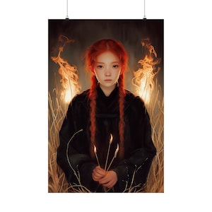Impression d'affiche de tarot « Les cinq baguettes » - Impression d'art de la série de cartes de tarot - Plusieurs tailles - Posters verticaux mats de qualité supérieure - Divination magique