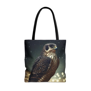 Sac fourre-tout « faucon » animal cosmique - grand moyen petit - sac artistique - carte de pont Oracle - sac à main double face - sac de transport - Oracle magique