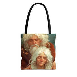 Sacola de tarô 'Dois de Copas' - Grande Médio Pequeno - Bolsa de Arte - Carta de Baralho de Tarô - Bolsa Dupla Face - Bolsa para Transporte - Oráculo Mágico