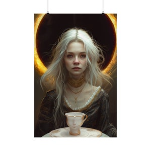 Impression d'affiche de tarot « Five of Cups » - Impression d'art de la série de cartes de tarot - Plusieurs tailles - Posters verticaux mats de qualité supérieure - Divination magique