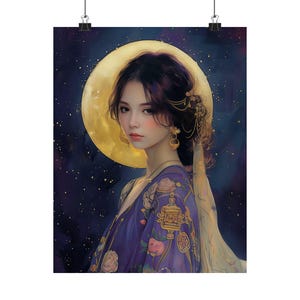 Impression d'affiche du zodiaque super lune - impression d'art série carte Oracle - plusieurs tailles - affiches verticales mates de qualité supérieure - astrologie divinatoire magique