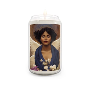 Caliel Candle - Duftkerze, 13.75oz - Religiöse Gebetskerze - Schutzengel Kunstwerk - Göttlich inspirierte Engel Magie Orakel Kunst